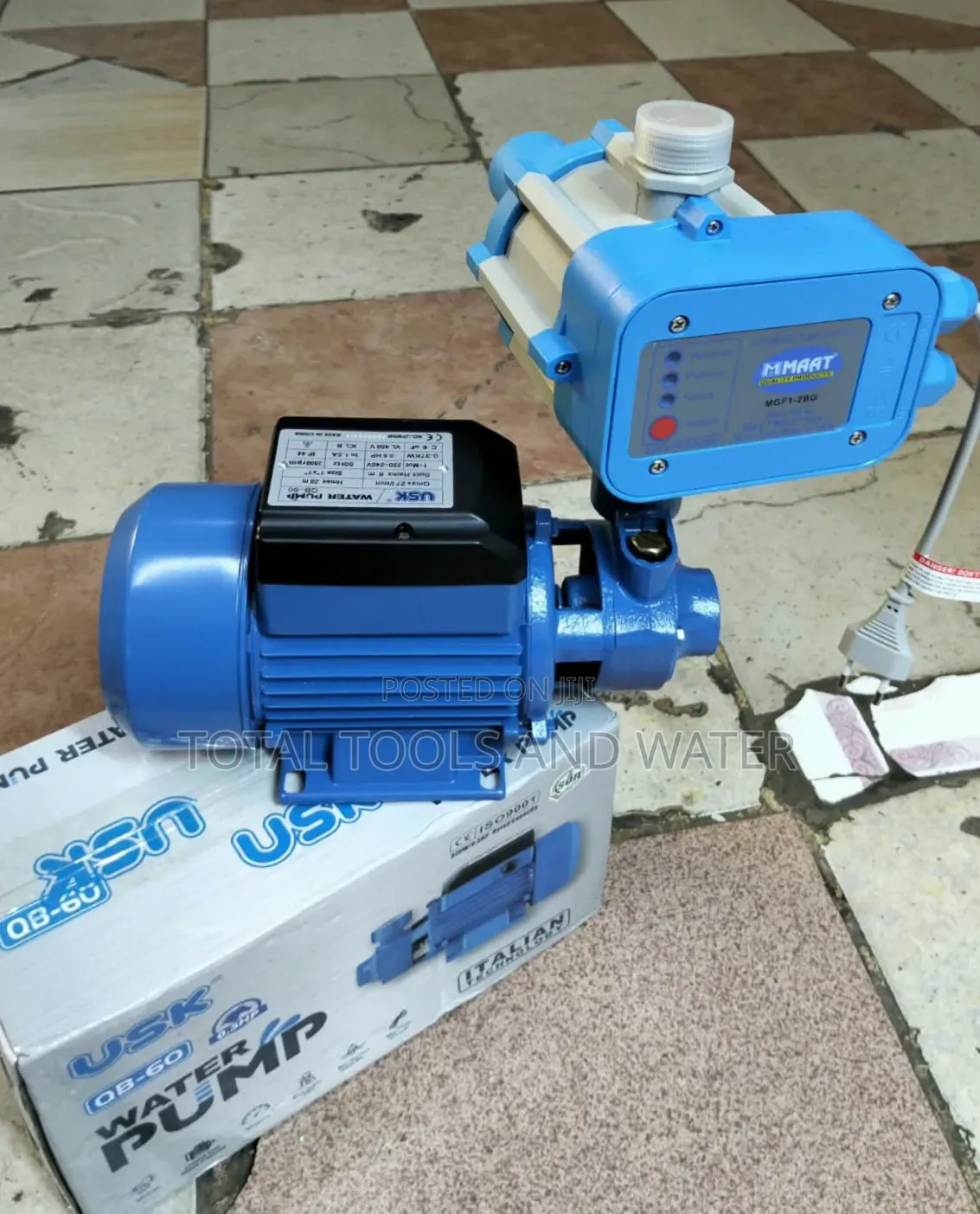 Usk Water Pump 0.5 HP 30M With Pressure Control Switch Set