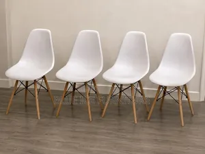 Modern White Dining Chair – Wooden Legs Stylish Design