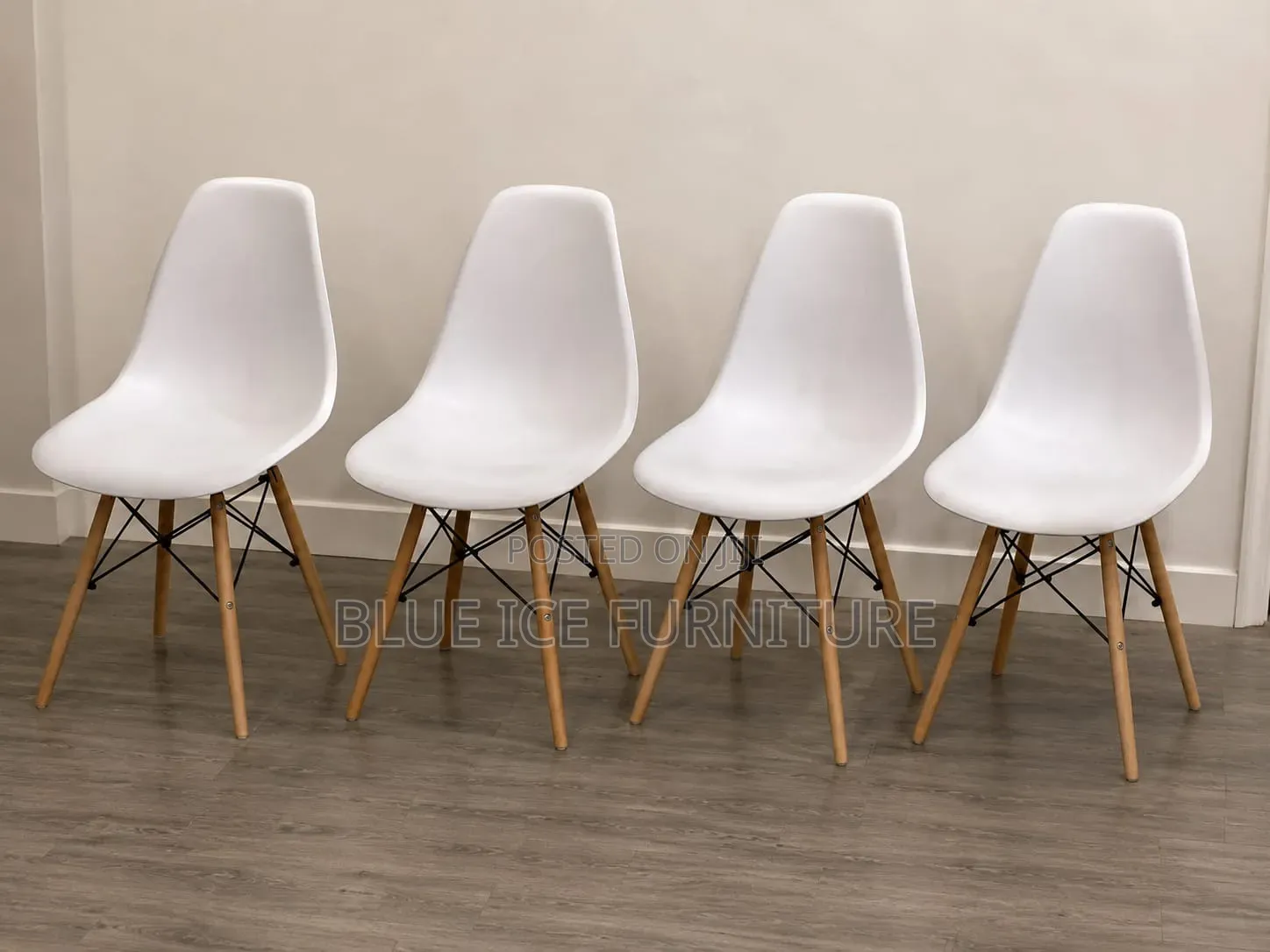 Modern White Dining Chair – Wooden Legs Stylish Design