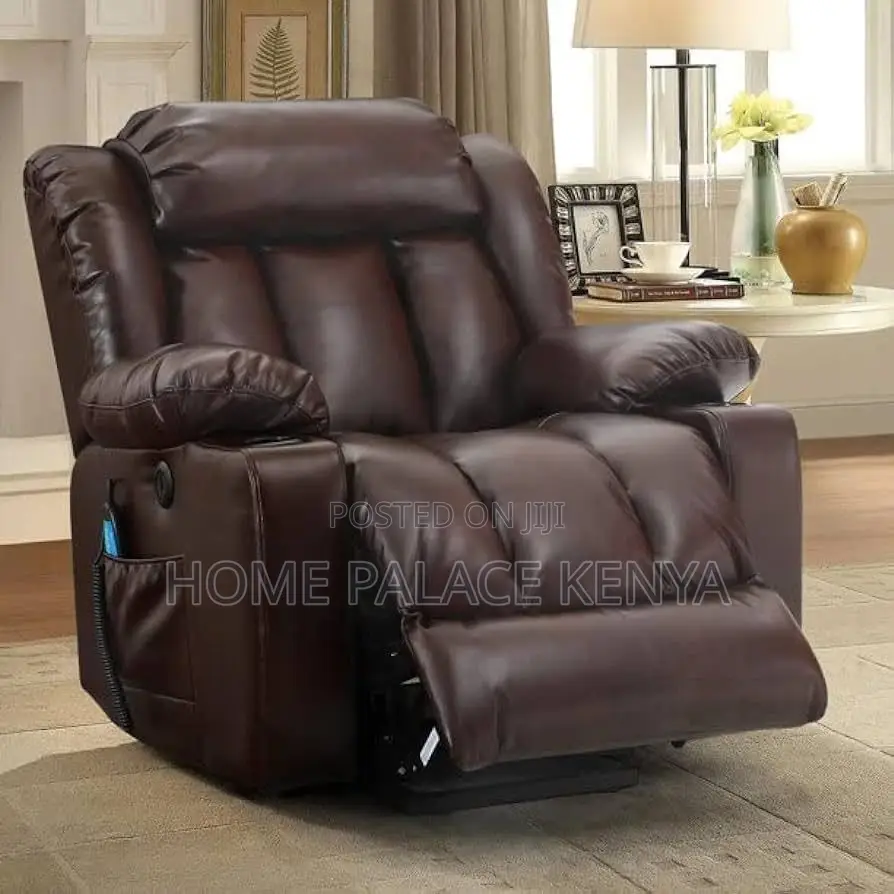 Recliner Sofa; Comfortable Single Seater Recliner With Leather Finish