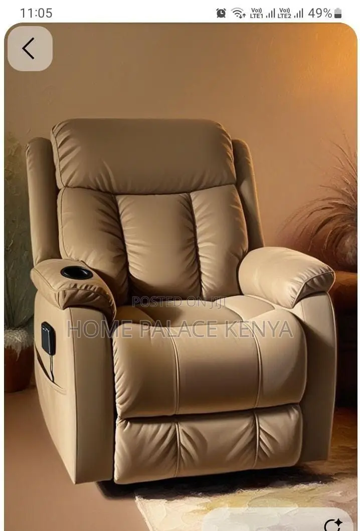 Recliner Sofa; Comfortable Single Seater Recliner With Leather Finish