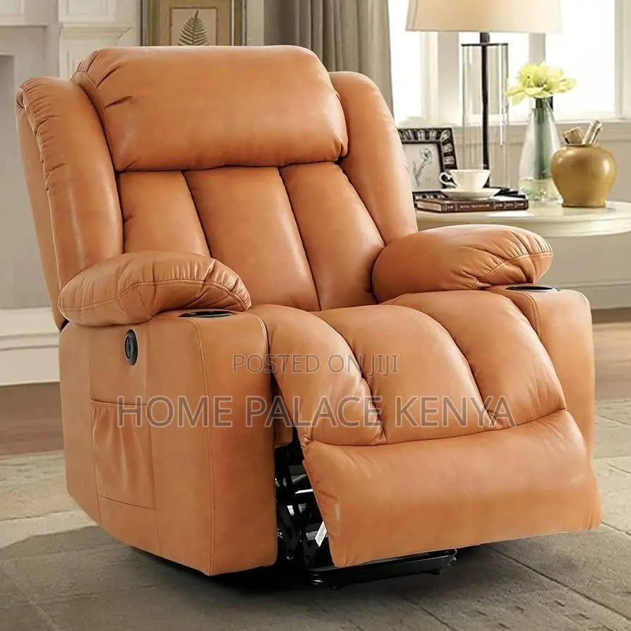 Recliner Sofa; Comfortable Single Seater Recliner With Leather Finish