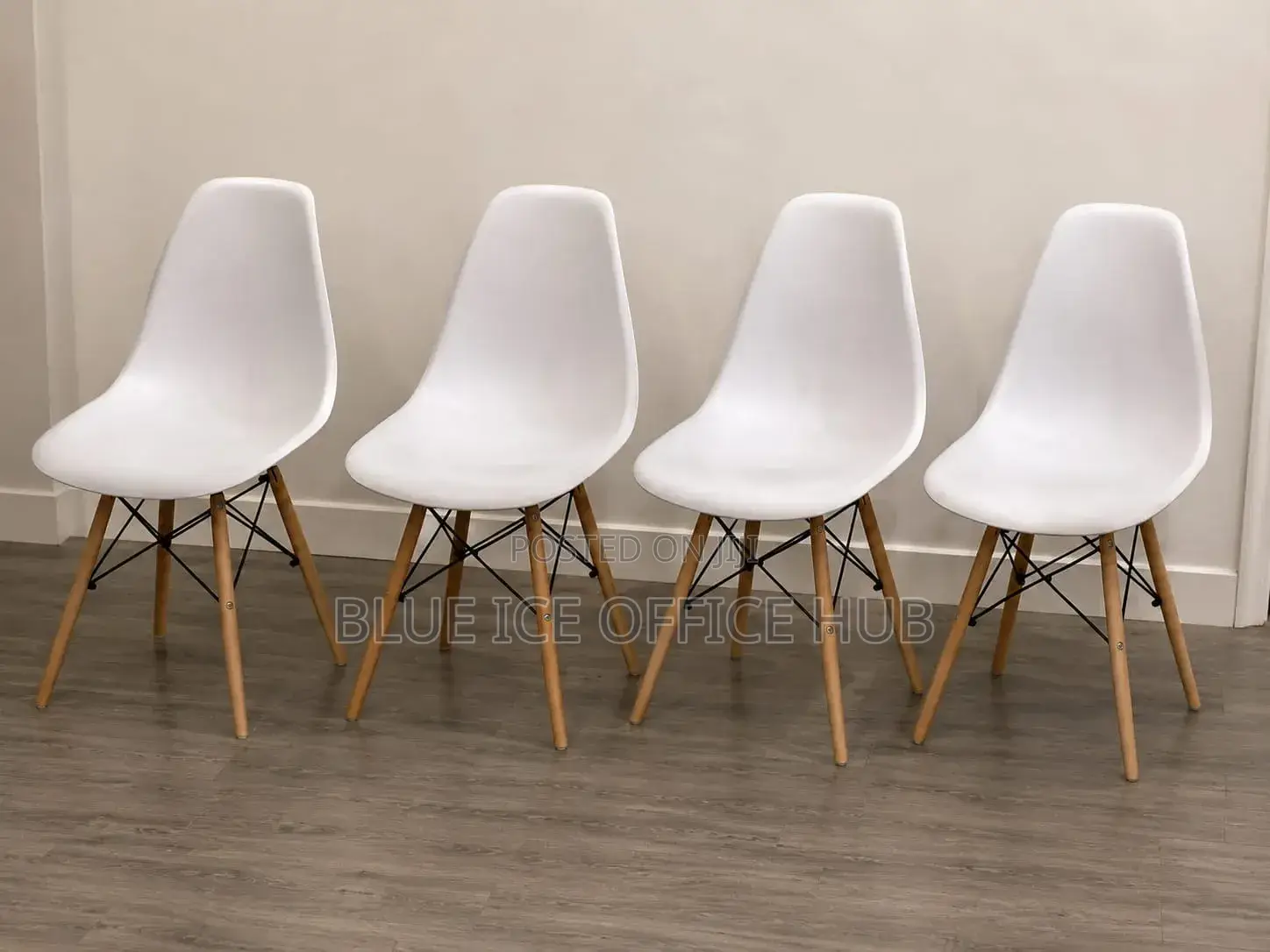 Modern White Dining Chair – Wooden Legs Stylish Design