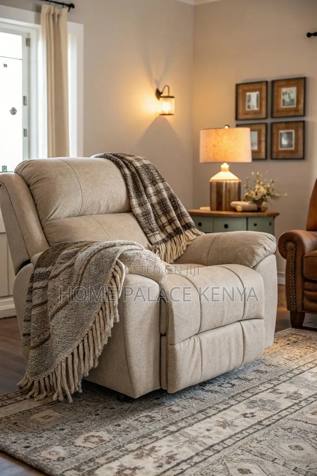 Recliner Sofa; Comfortable Single Seater Recliner With Leather Finish