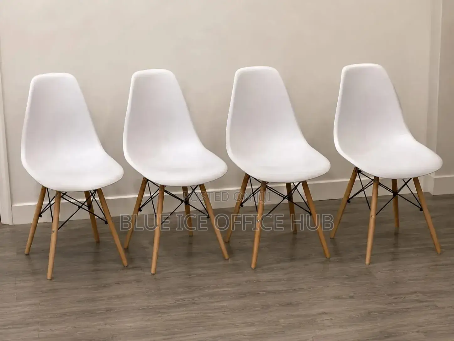 Modern White Dining Chair – Wooden Legs Stylish Design