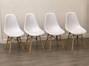 Modern White Dining Chair – Wooden Legs Stylish Design