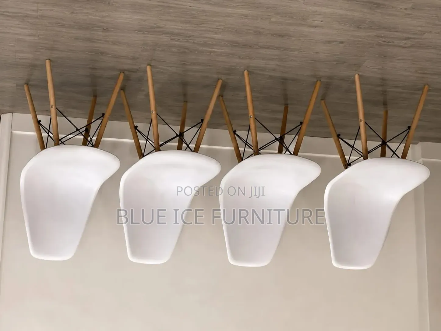 Modern White Dining Chair – Wooden Legs Stylish Design