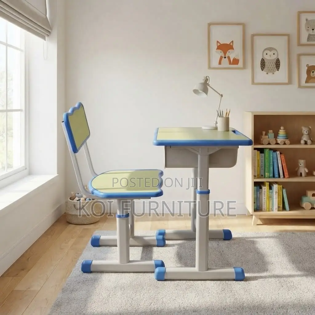 Home Desk; Adjustable Study Desk Chair Set With Drawer