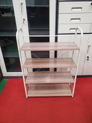 4-Tier Wood and Metal Shoe Rack