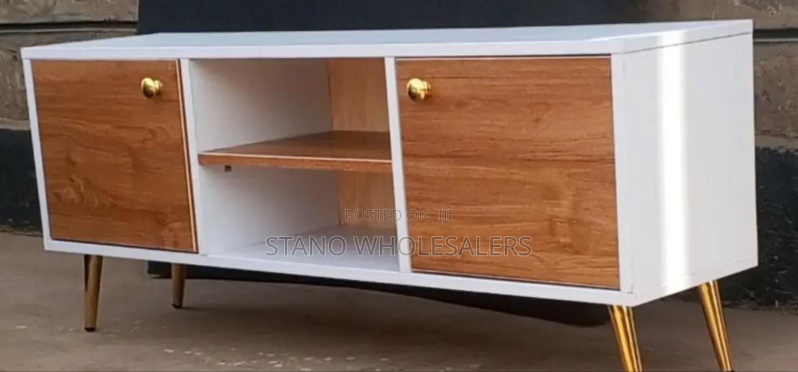 Sydney Executive TV Stand White and Brown