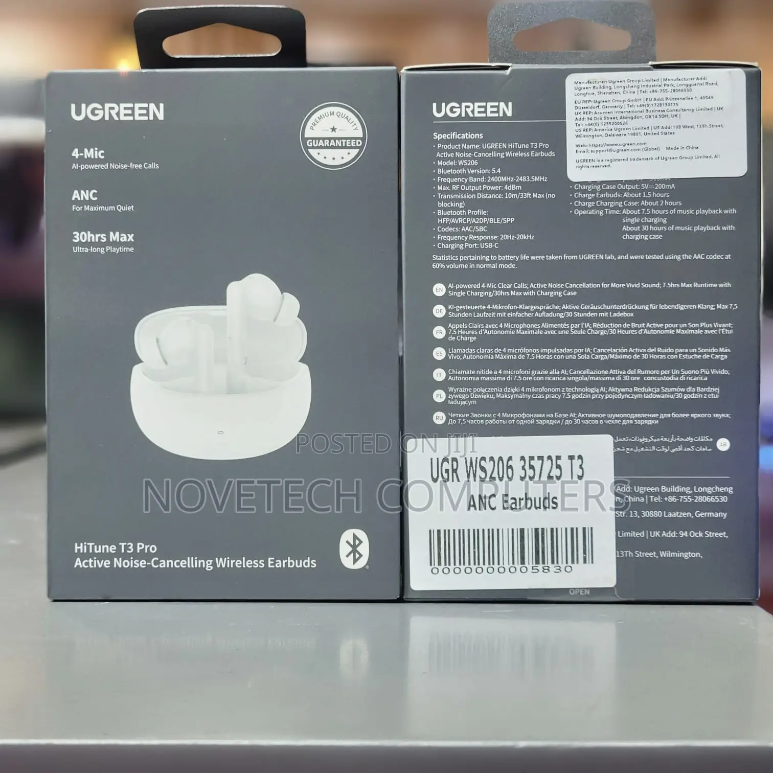 UGREEN Earbuds HiTune T3 Pro Active Noise-Cancelling Wireless Earbuds