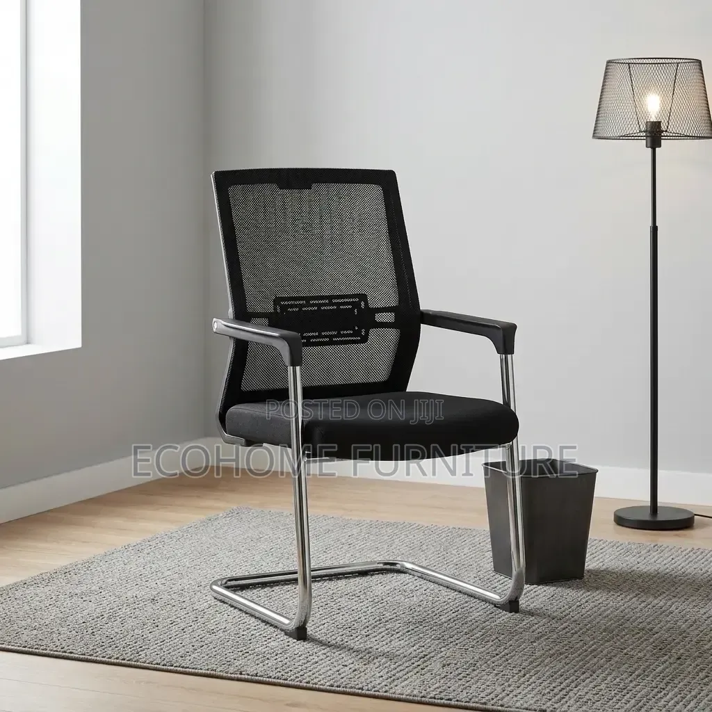 Office Chair – Ergonomic Mesh Guest Chair With Metal Frame
