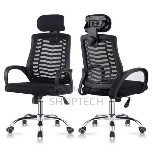 Black Headrest Office Chair With Headrest