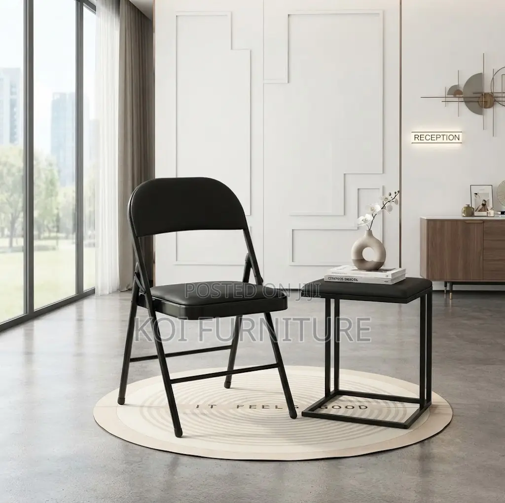 Office Chairs; Black Foldable Office Receptions Chair