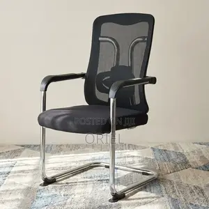 Office Chair : Chrome Sled-Base Office Waiting Chair