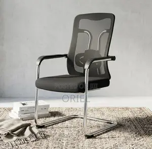 Office Chair : Chrome Sled-Base Office Waiting Chair