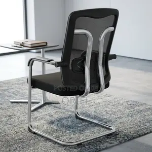 Office Chair : Chrome Sled-Base Office Waiting Chair