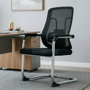 Office Chair : Chrome Sled-Base Office Waiting Chair