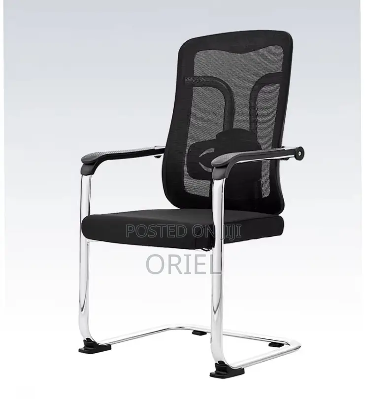 Office Chair : Chrome Sled-Base Office Waiting Chair
