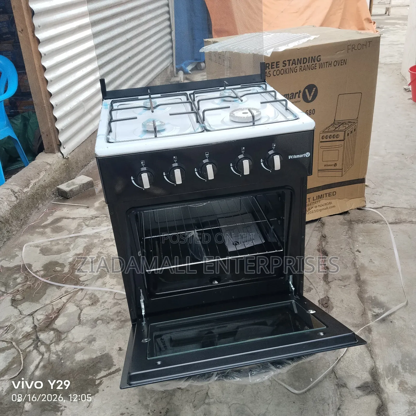 With Oven Grill Ecomax Full Gas Standing Cooker. 4burner