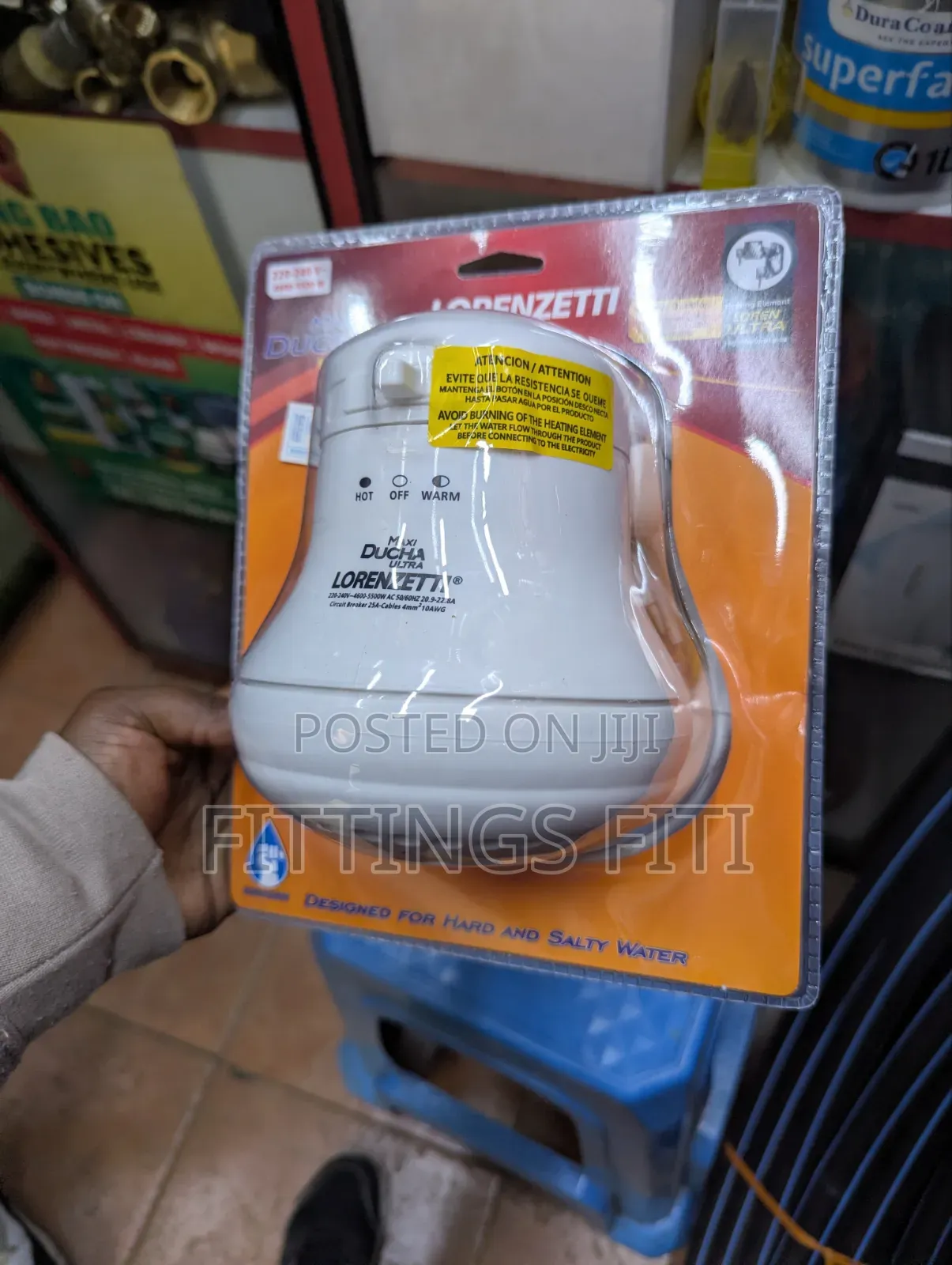 Lorenzetti 4-Temperature Shower Head – Fresh, Hard Salty Water