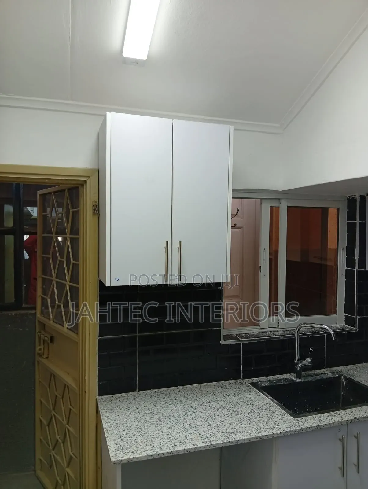 Modern Kitchen Cabinet and Curtains