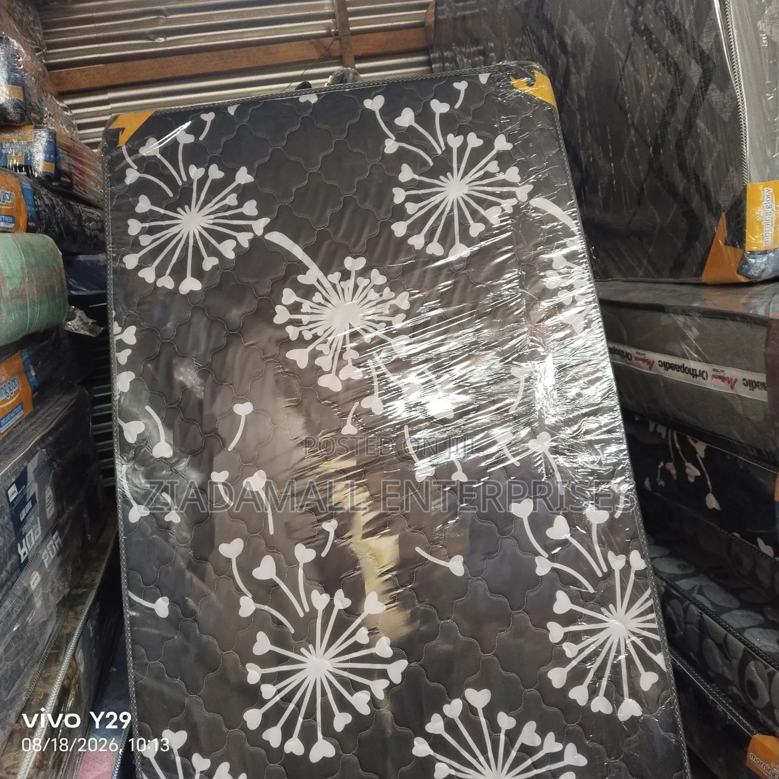 Colour Black 31⁄2by6 6inches Quilted Morning Glory Mattress