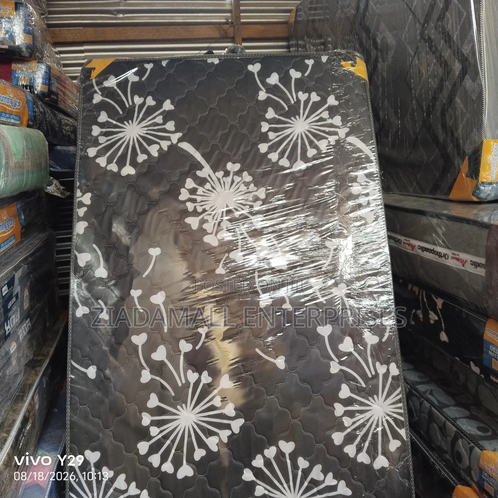 Colour Black 4by6 6inches Quilted Ndovu Mattress