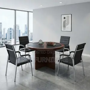 Office Table; 1200mm Round Mahogany Executive Boardroom Table