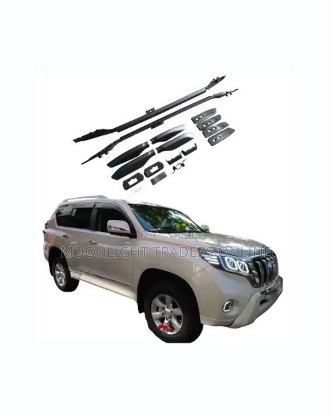 Land Cruiser Prado FJ150 Silver Roof Rails – Pair