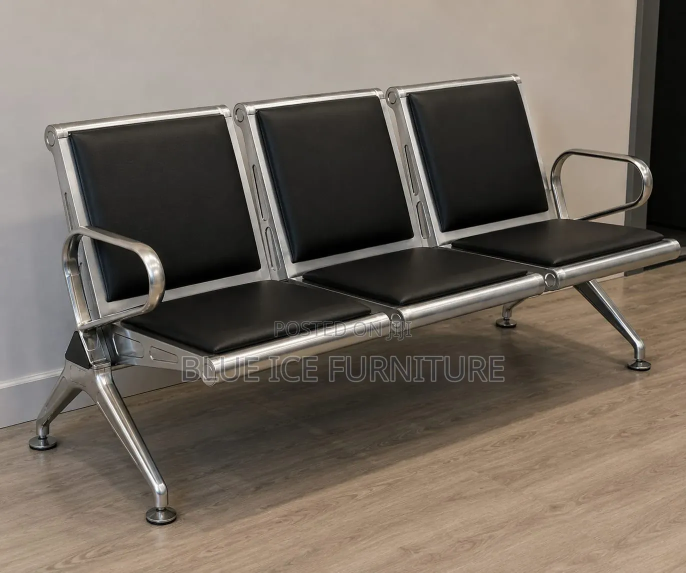 Modern Black Leather Reception Chair