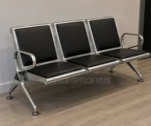 Modern Black Leather Reception Chair