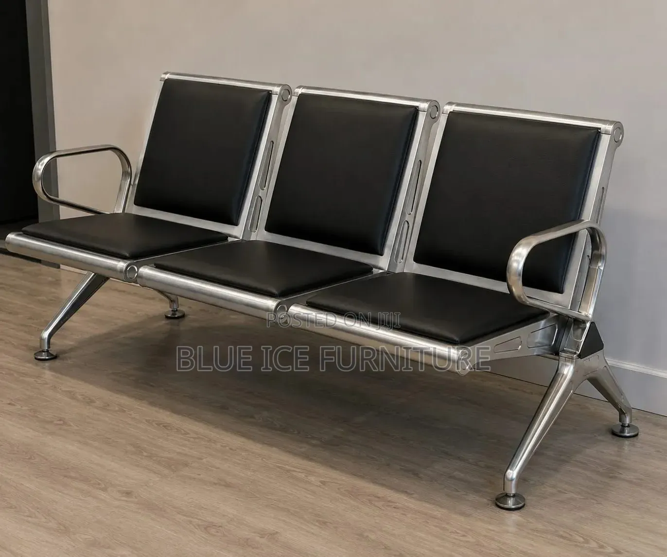 Modern Black Leather Reception Chair