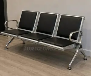 Modern Black Leather Reception Chair
