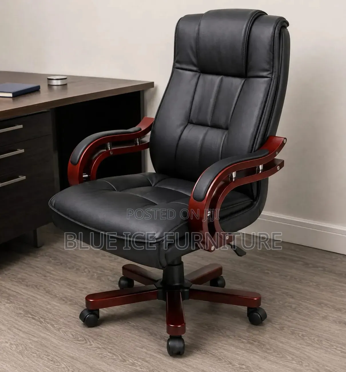 Black Leather High Back Boss Chair