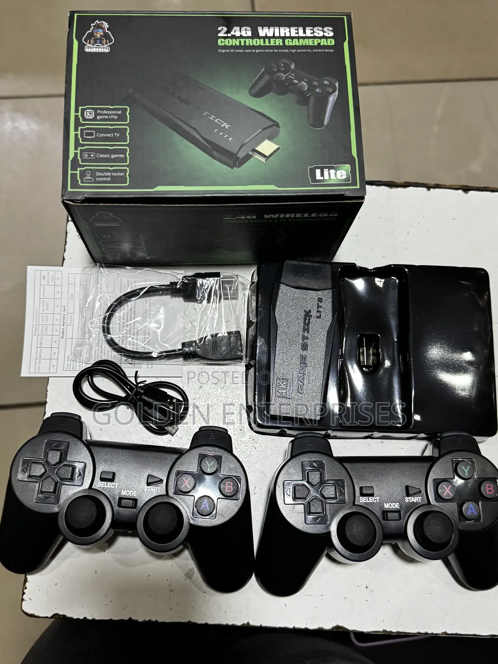 Wireless Retro Gaming Console With Dual Controllers HDMI Output