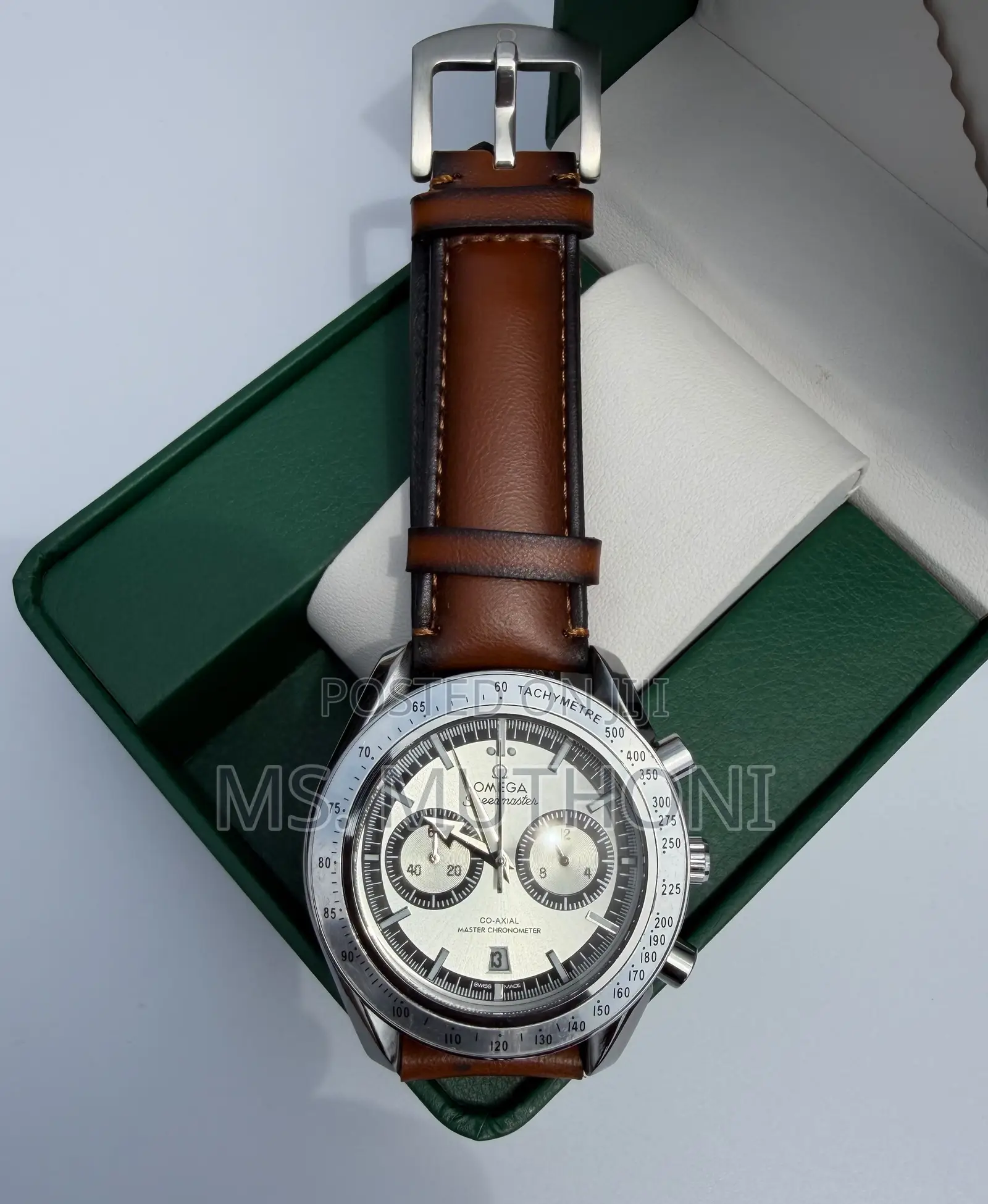 Omega57 Leather Strap With Working Chronographs