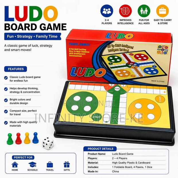 Ludo Board Game Family Strategy Game for Kids and Adults