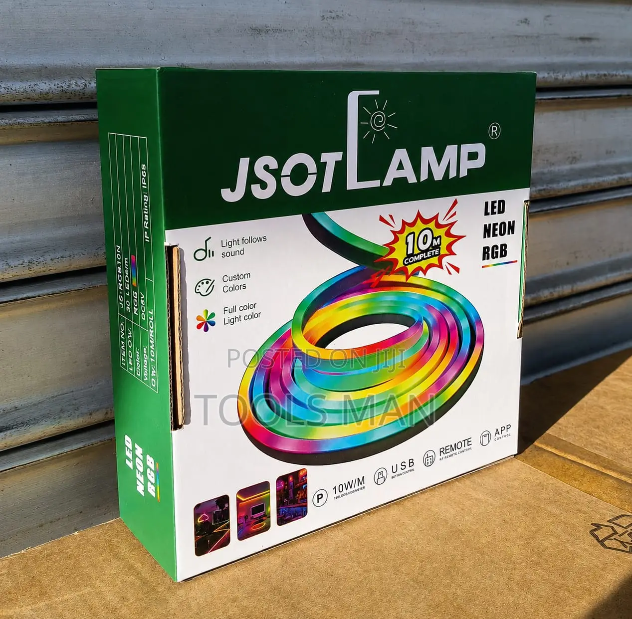 JSOTLAMP 10m RGB LED Neon Strip Light Remote App Control
