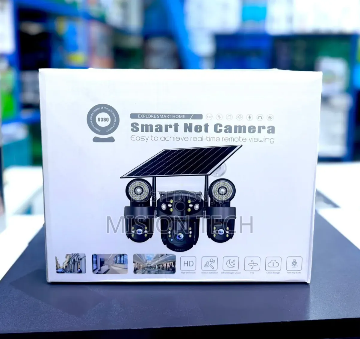 V380 Pro Triple-Lens Solar-Powered Smart Net