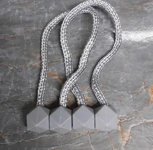 Stylish Magnetic Light Grey and Yellow Tiebacks for Every Room.