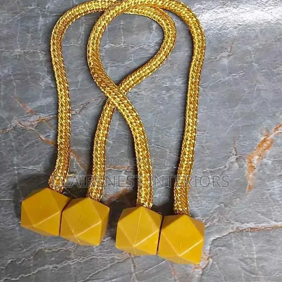 Stylish Magnetic Light Grey and Yellow Tiebacks for Every Room.