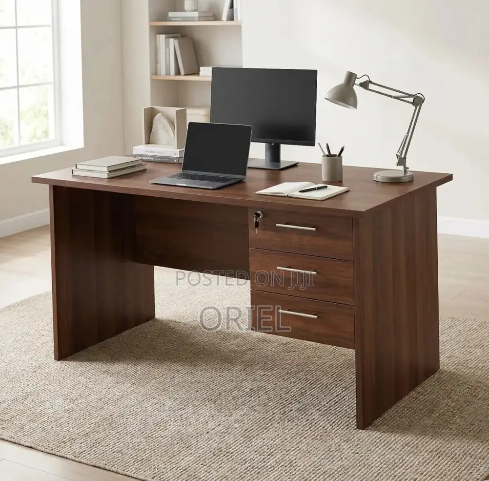 Office Desk : Compact 120CM Study Table With Drawers