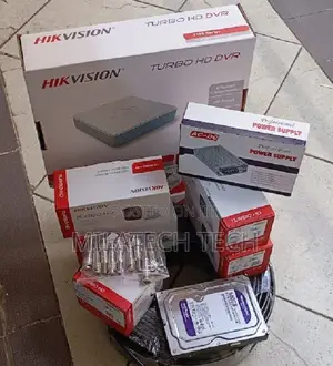 4 Cameras Hikvision DVR CCTV Complete Package