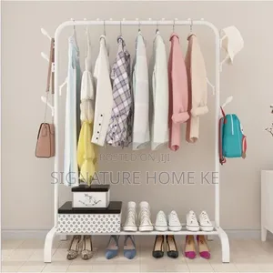 Double Pole Clothing Rack With Wheels