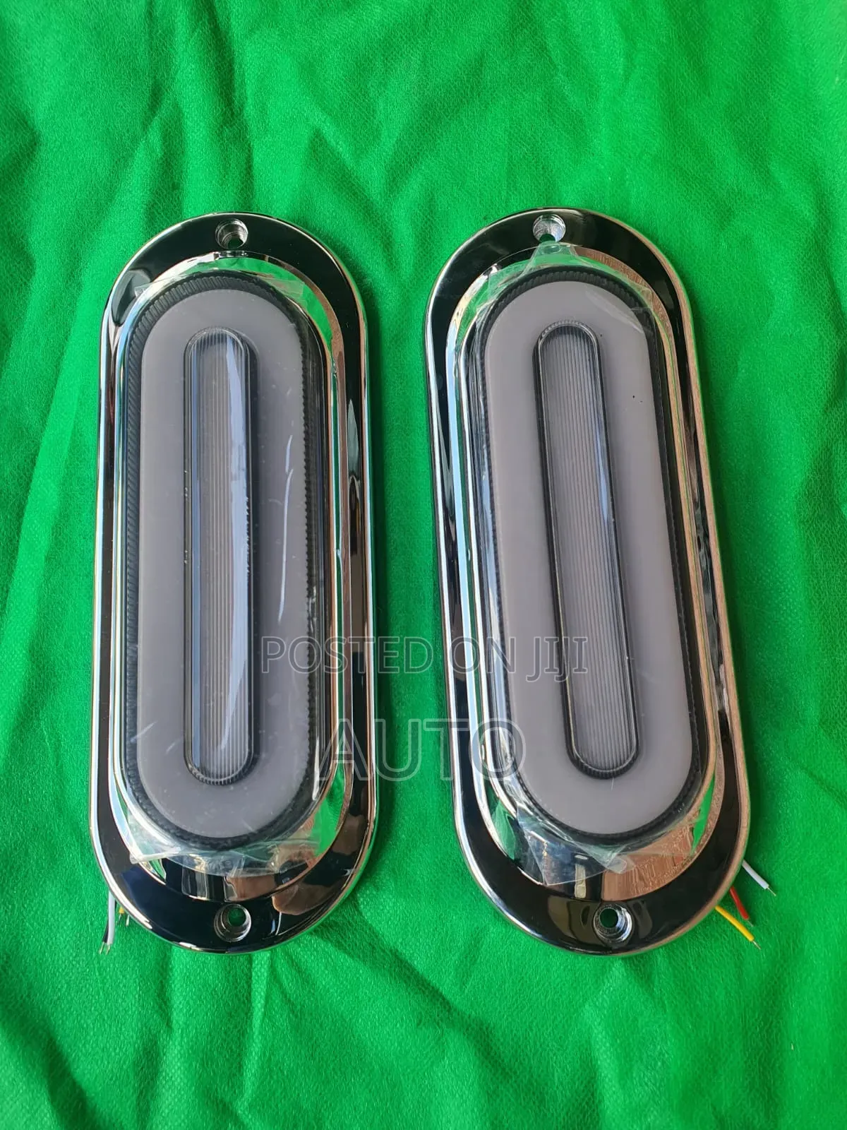 Oval LED Truck Tail Lamps | Chrome Bezel Trailer Rear Lights