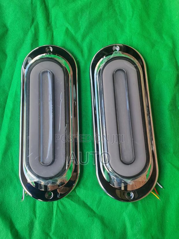 Oval LED Truck Tail Lamps | Chrome Bezel Trailer Rear Lights