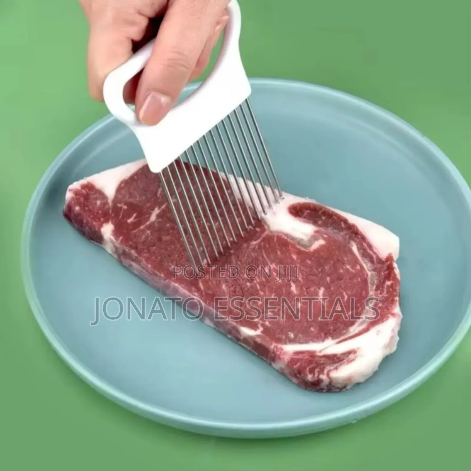 Stainless Steel Onion Slicer Holder and Meat Tenderizer Guide