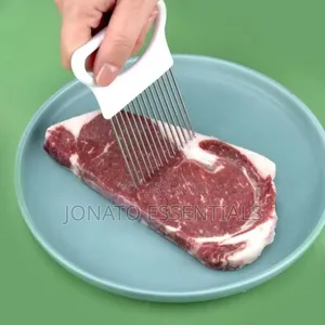 Stainless Steel Onion Slicer Holder and Meat Tenderizer Guide