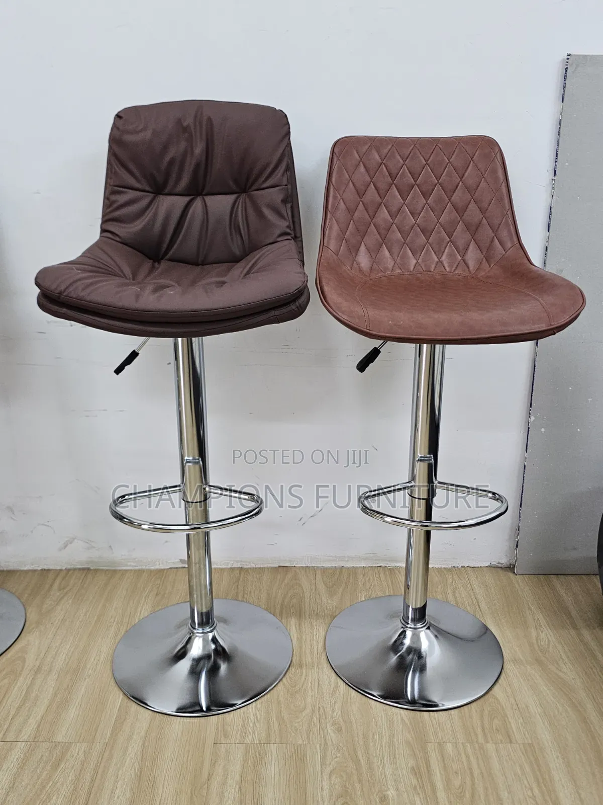 Sierra Adjustable Leather Swivel Barstool